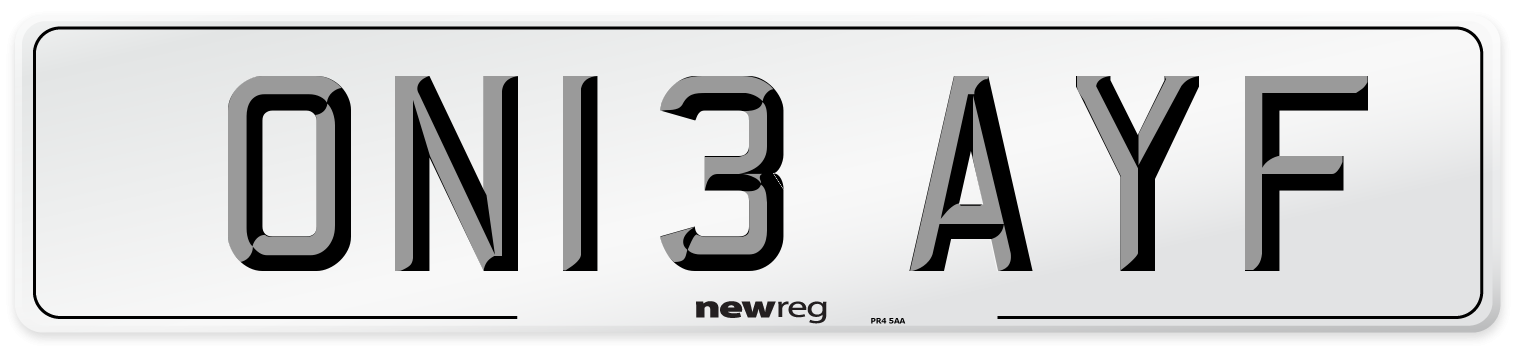ON13 AYF Number Plate from New Reg